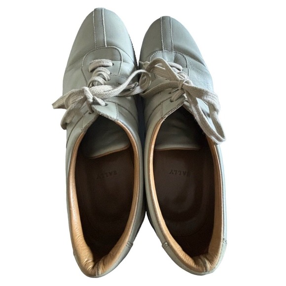 Bally Free Men’s Athletic Shoes Size Medium 10.5 E Beige Leather Chic Sneakers - Picture 6 of 10